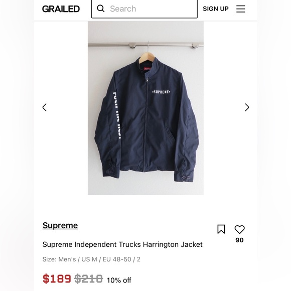 SUPREME 🚨 Independent Trucks Harrington Jacket Tan SIZE M - Picture 6 of 6